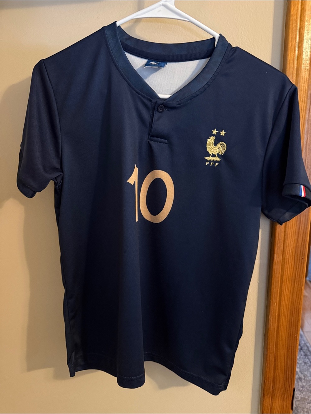 France Kids' Football Jersey - Navy with Gold Accents